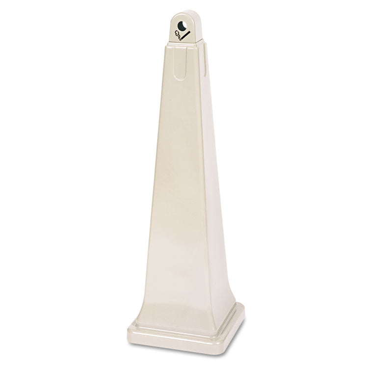 Rubbermaid Commercial - GroundsKeeper Cigarette Waste Collector, Pyramid, 1 gal, 12.25 x 39.75, Beige