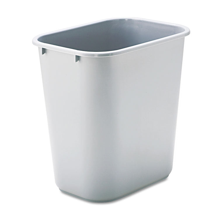 Rubbermaid Commercial - Deskside Plastic Wastebasket, 7 gal, Plastic, Gray