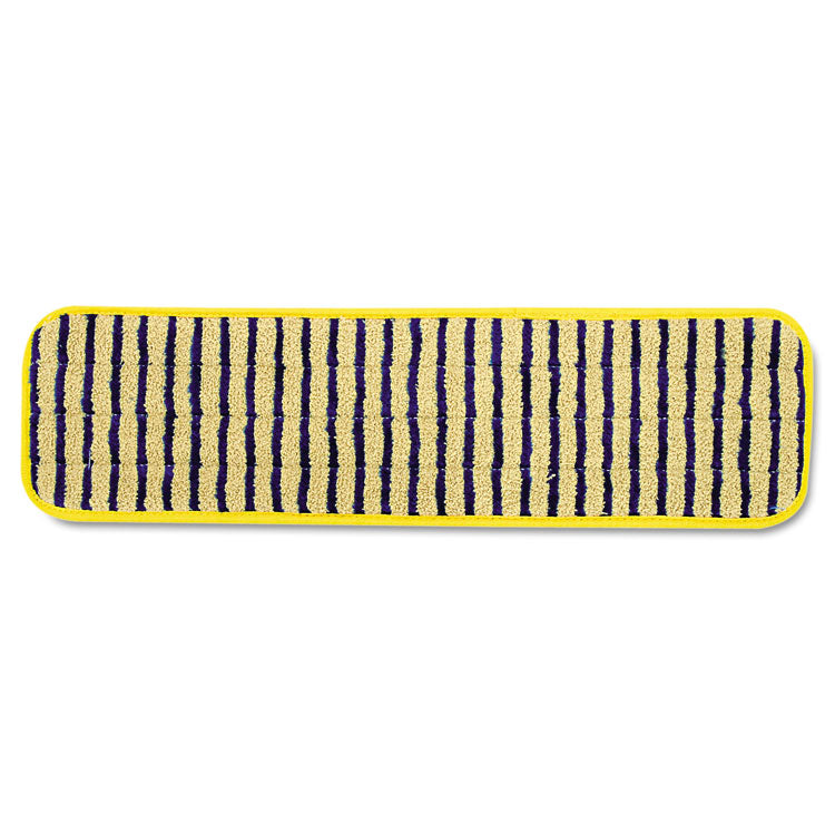 Rubbermaid Commercial - Microfiber Scrubber Pad, Vertical Polyprolene Stripes, 18", Yellow, 6/Carton