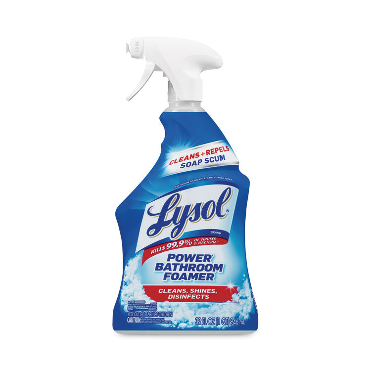 LYSOL Brand - Disinfectant Power Bathroom Foamer, Liquid, Atlantic Fresh, 32 oz Spray Bottle, 12/Carton