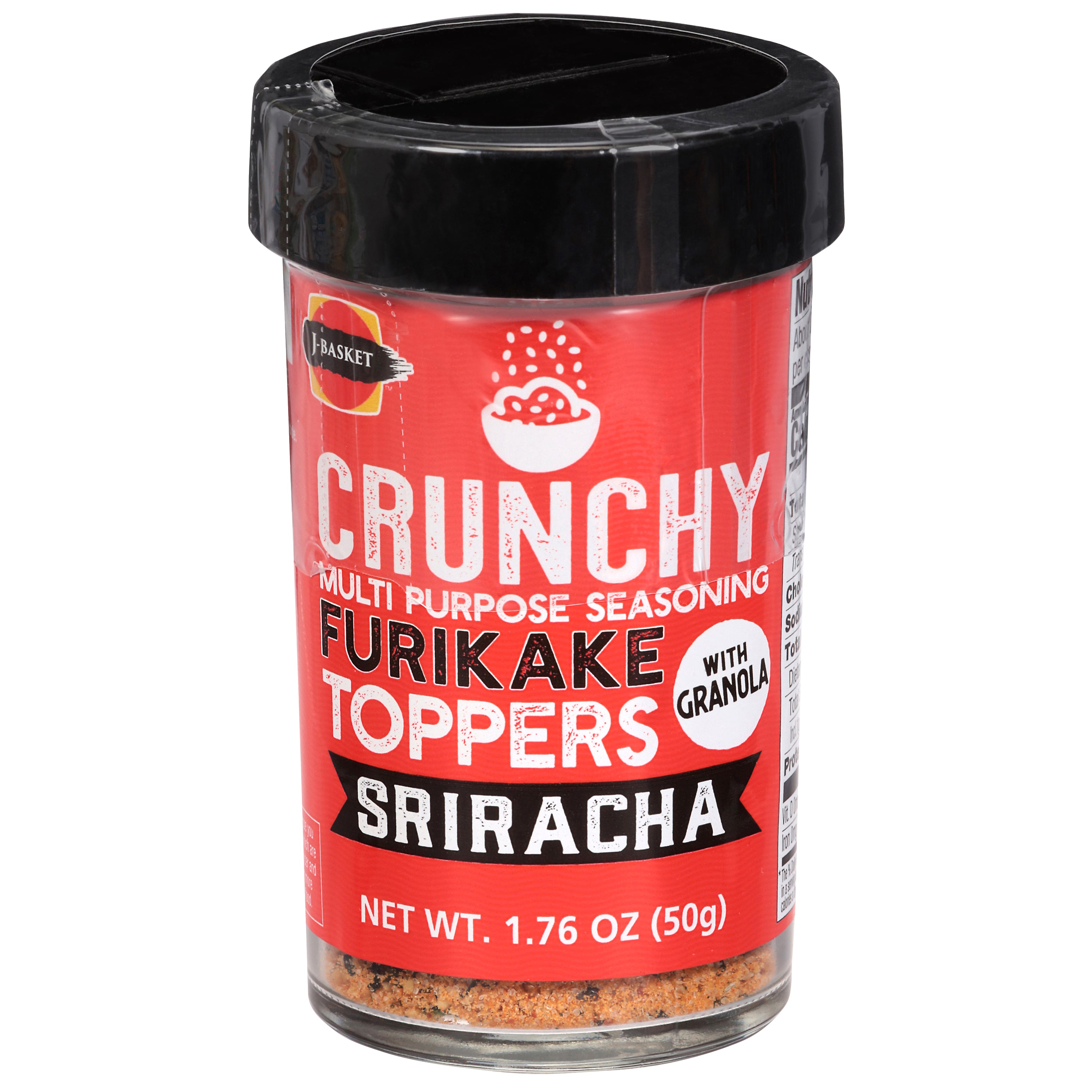 J-Basket Furikake Toppers Crunchy Sriracha Multi Purpose Seasoning with Granola 1.76 oz - Case of 10
