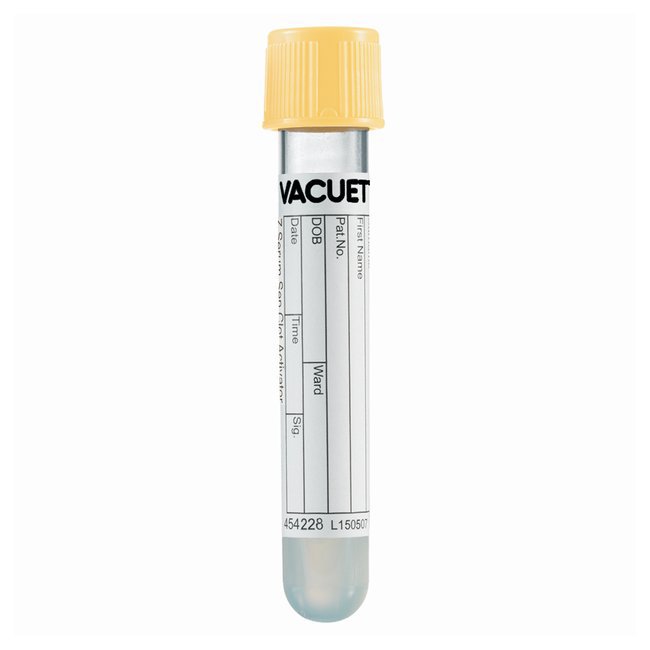 Greiner Bio-One - VACUETTE® Z Serum Sep Clot Activator Venous Blood Collection Tube Clot Activator / Separator Gel Additive 3.5 mL Pull Cap Polyethylene Terephthalate (PET) Tube [1200/CS]