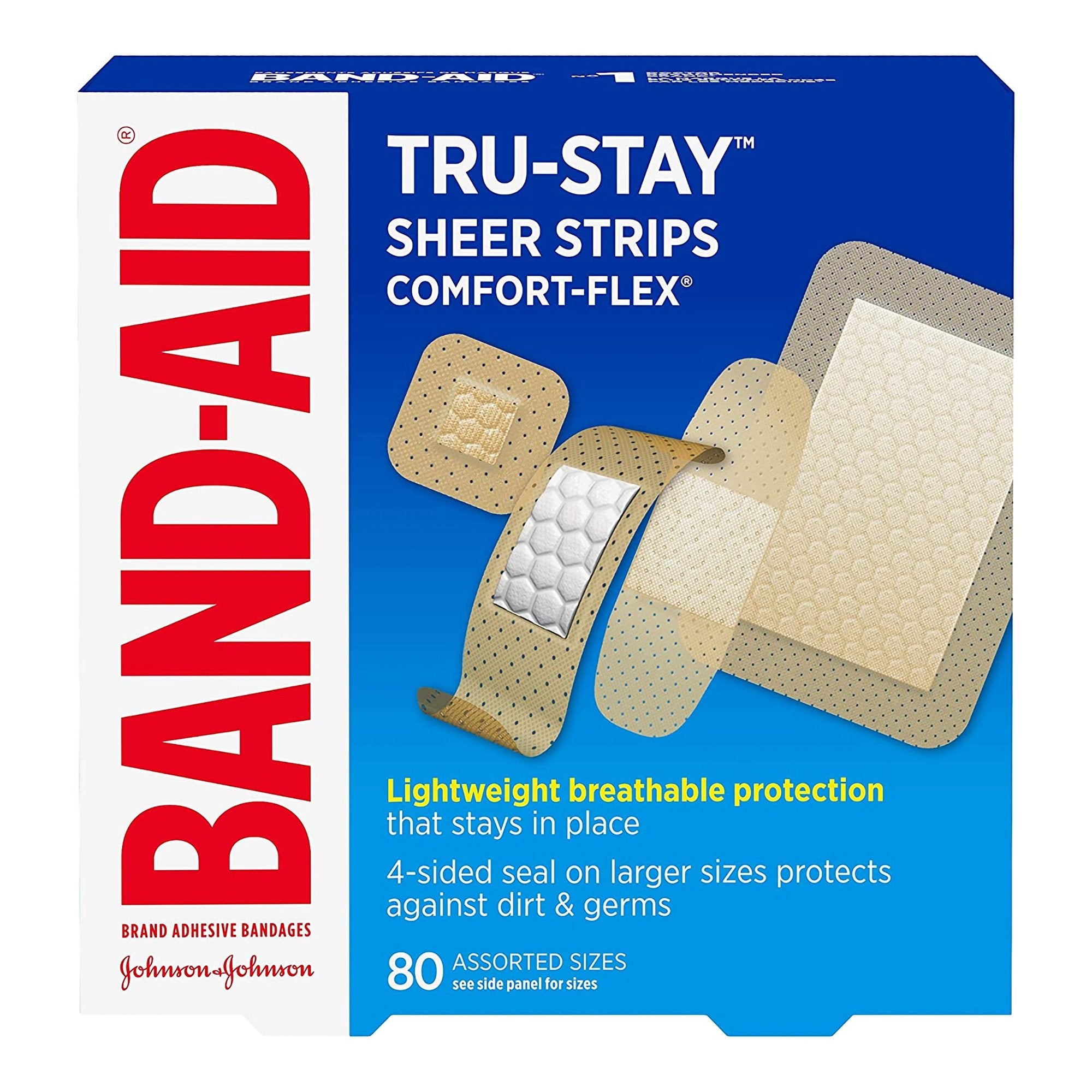Johnson & Johnson Consumer - Adhesive Strip Band-Aid® (2) 2-1/4 X 3 Inch / (30) 3/4 X 3 Inch / (34) 5/8 X 2-1/4 Inch / (14)7/8 X 7/8 Inch Plastic Assorted Shapes Tan Sterile [1920/CS]