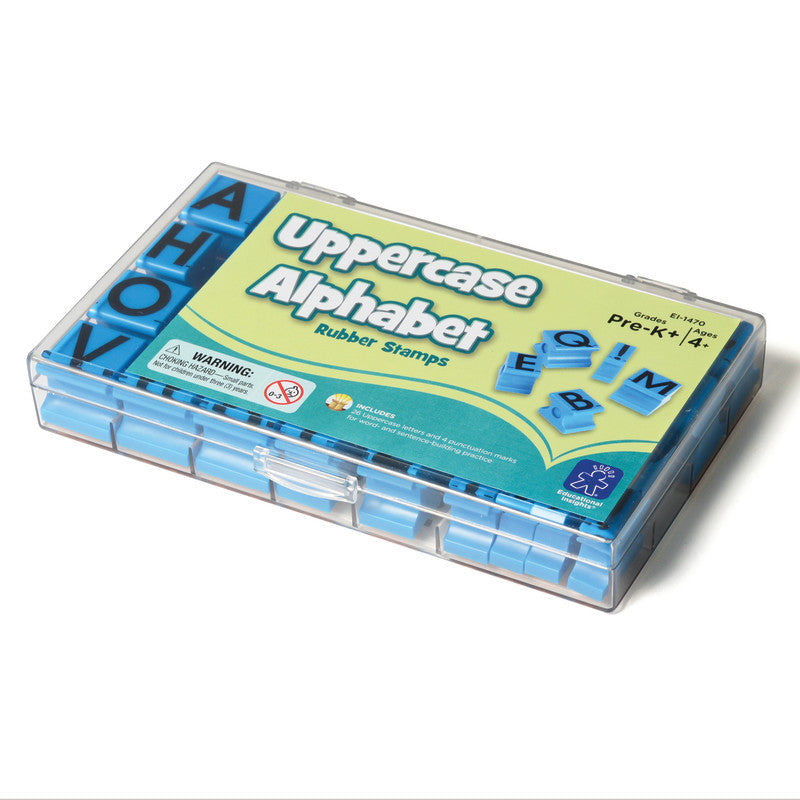 EDUCATIONAL INSIGHTS - Alphabet Rubber Stamps, Uppercase, 5/8", Set of 30