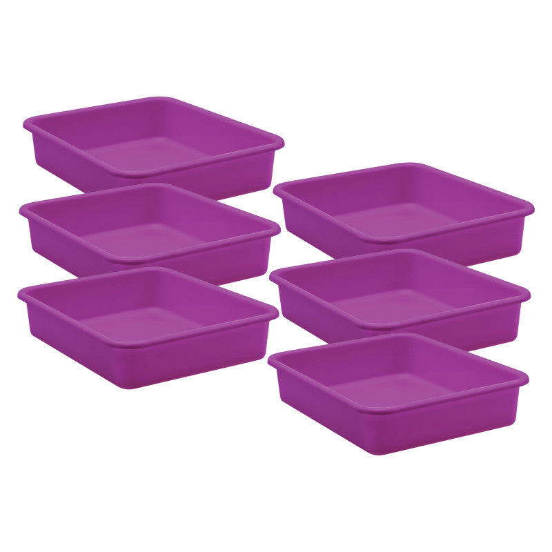 TEACHER CREATED RESOURCES - Purple Large Plastic Letter Tray, Pack of 6