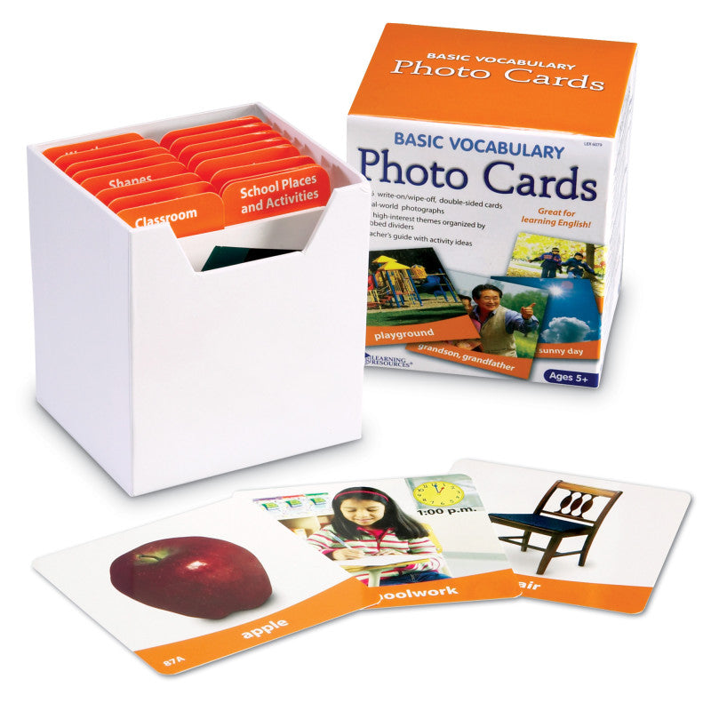 LEARNING RESOURCES - Basic Vocabulary Photo Card Set, Set of 156