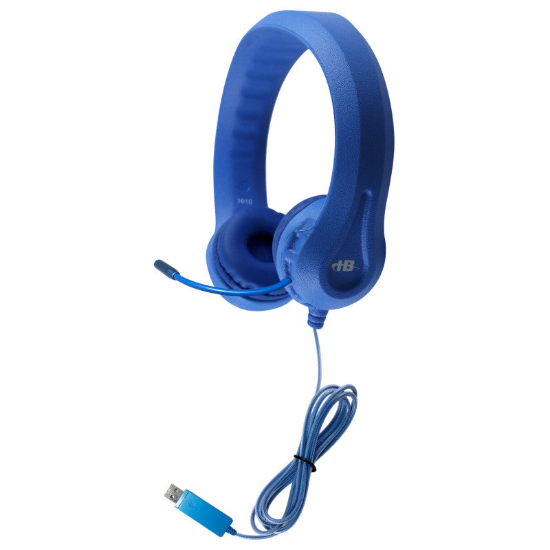 HAMILTONBUHL - Kids Blue Flex-Phone USB Headset with Gooseneck Microphone