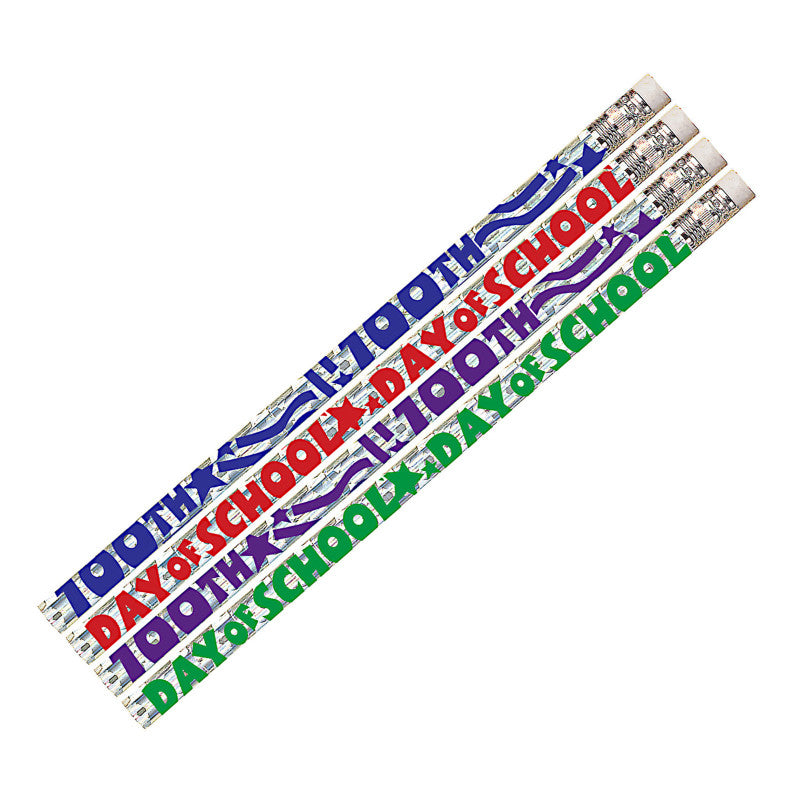 MUSGRAVE PENCIL COMPANY - 100th Day of School Pencil, 12 Per Pack, 12 Packs
