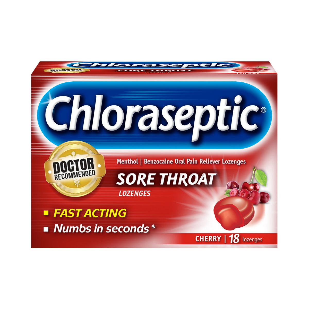 Procter & Gamble - Sore Throat Relief Chloraseptic® 1.4% Strength Lozenge 18 per Box [1/EA]