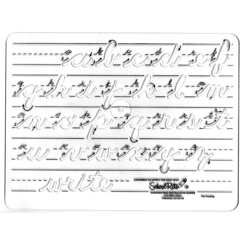 SCHOOL RITE - Handwriting Instruction Guide Template, Lowercase Cursive