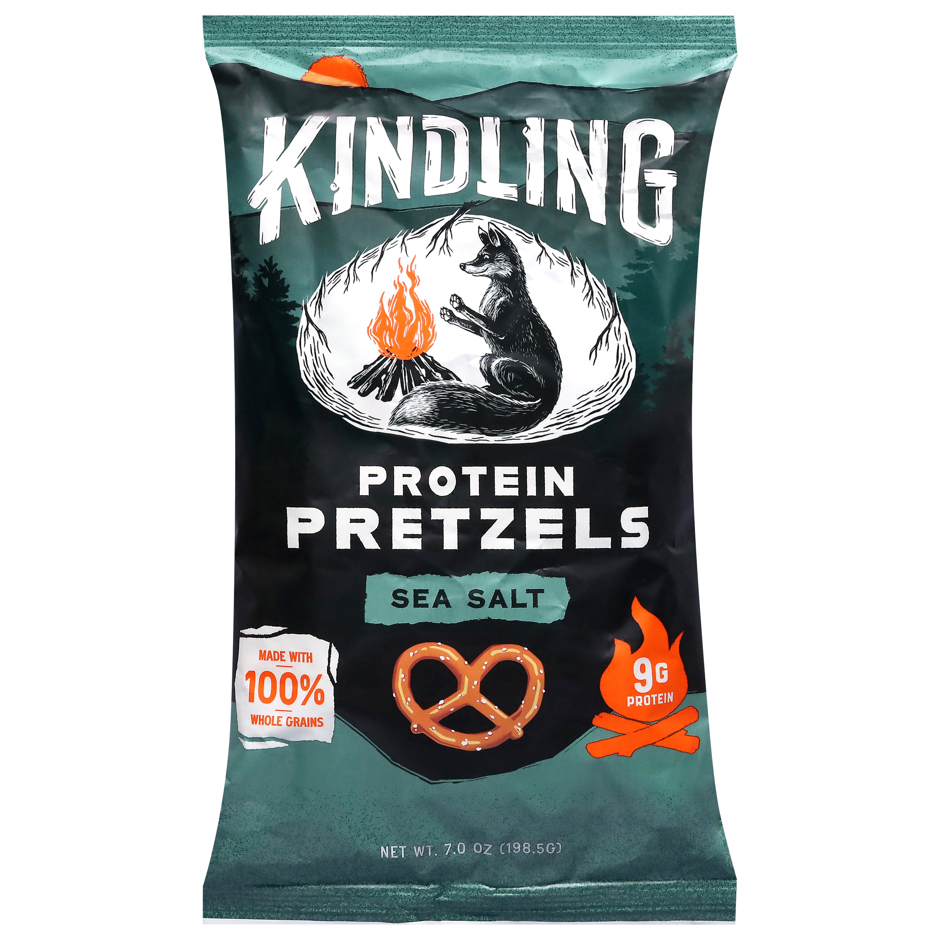 Kindling Sea Salt Protein Pretzels 7.0 oz - Case of 8