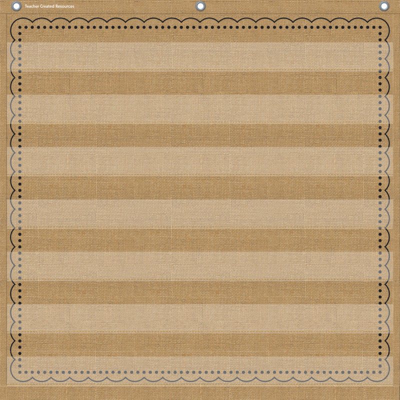 TEACHER CREATED RESOURCES - 7-Pocket Pocket Chart, Burlap Design, 28" x 28"