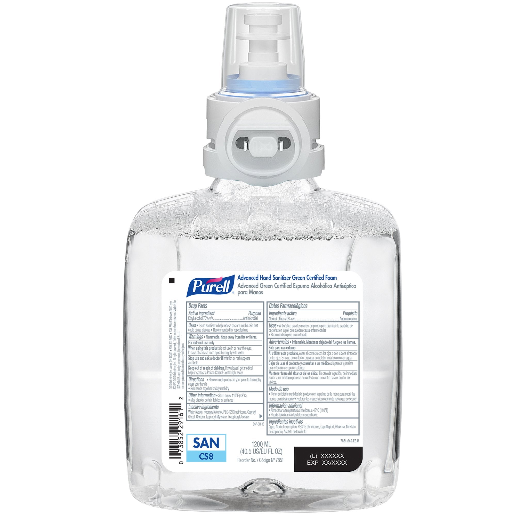 GOJO - Hand Sanitizer Purell® Advanced Green Certified 1,200 mL Ethyl Alcohol Foaming Dispenser Refill Bottle [1/EA] (1173124_EA)