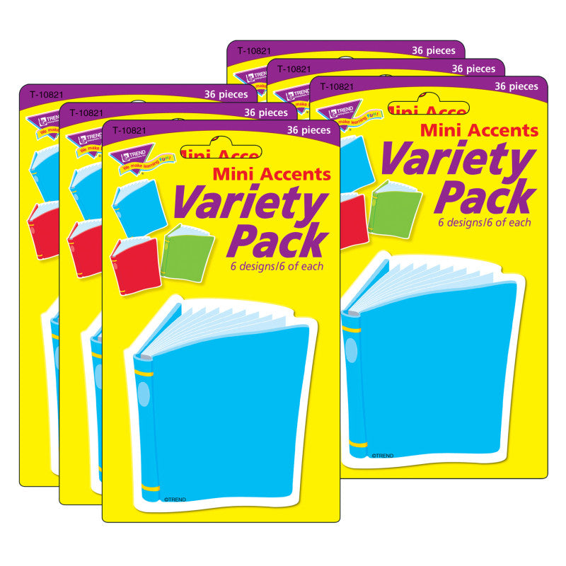 TREND - Bright Books Mini Accents Variety Pack, 36 Per Pack, 6 Packs