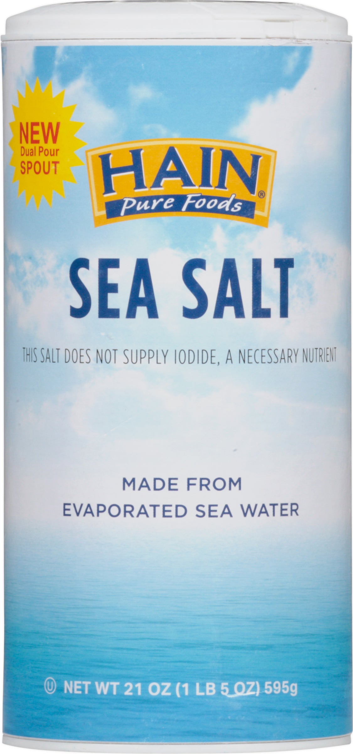 Hain Pure Foods Sea Salt 21 oz - Case of 8