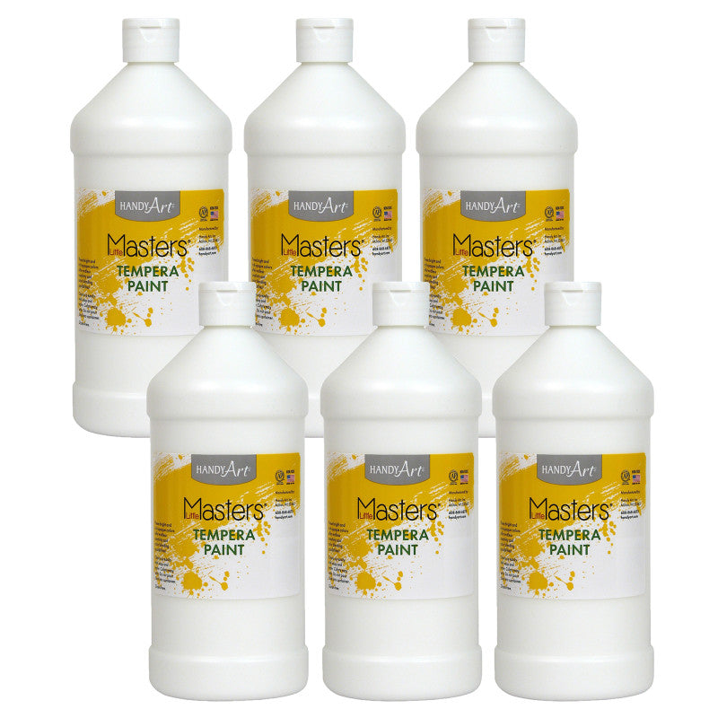 HANDY ART - Little Masters® Tempera Paint, White, 32 oz., Pack of 6