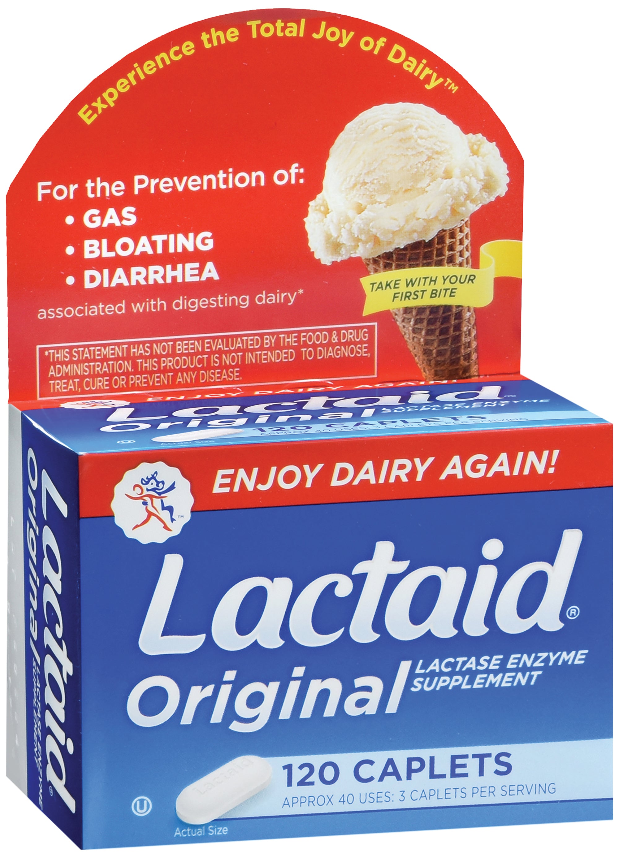 Johnson & Johnson Consumer - Dietary Supplement Lactaid® Original Lactase Enzyme 3,300 IU Strength Tablet 120 per Box Unflavored [1/BT]