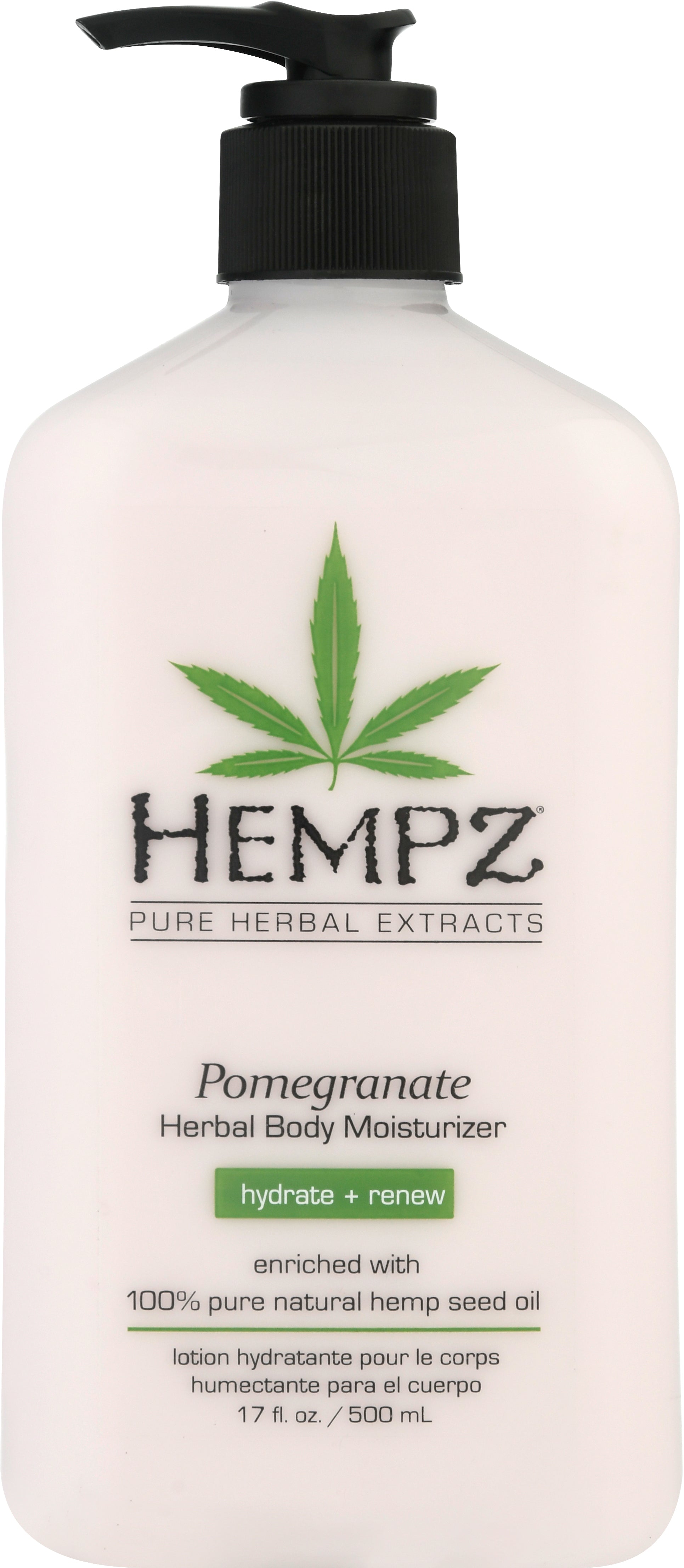 Hempz Hydrate + Renew Pomegranate Herbal Body Moisturizer 17 oz - Case of 3