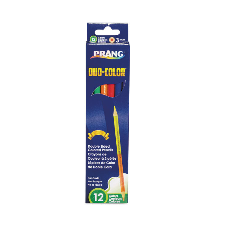 Prang - Duo-Color Colored Pencil Sets, 3 mm, Assorted Lead/Barrel Colors, 6/Pack