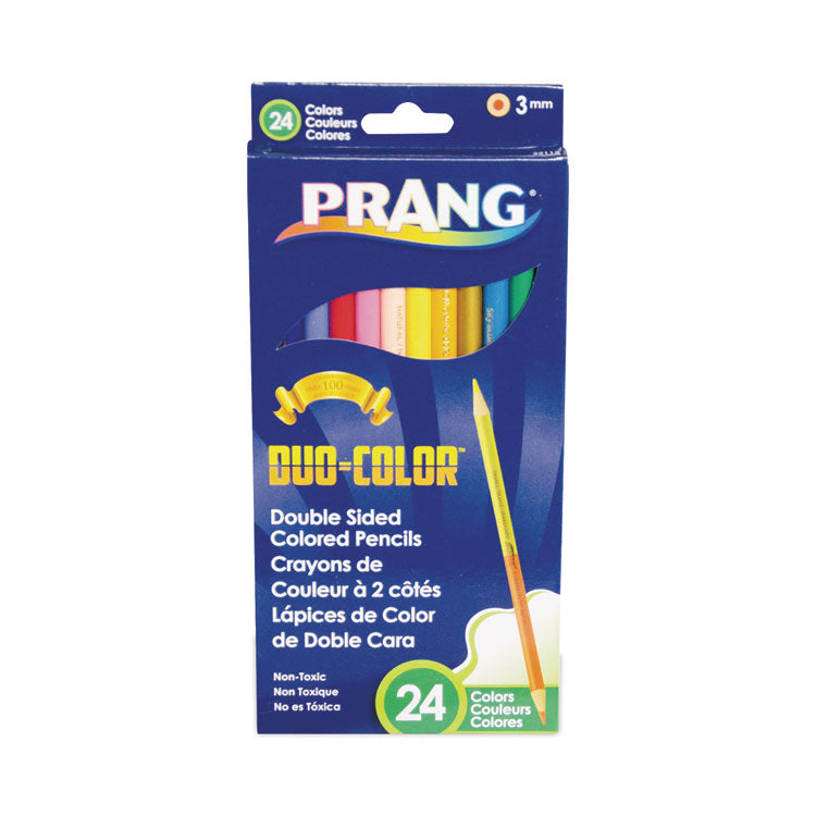 Prang - Duo-Color Colored Pencil Sets, 3 mm, 2B (#1), Assorted Lead/Barrel Colors, Dozen