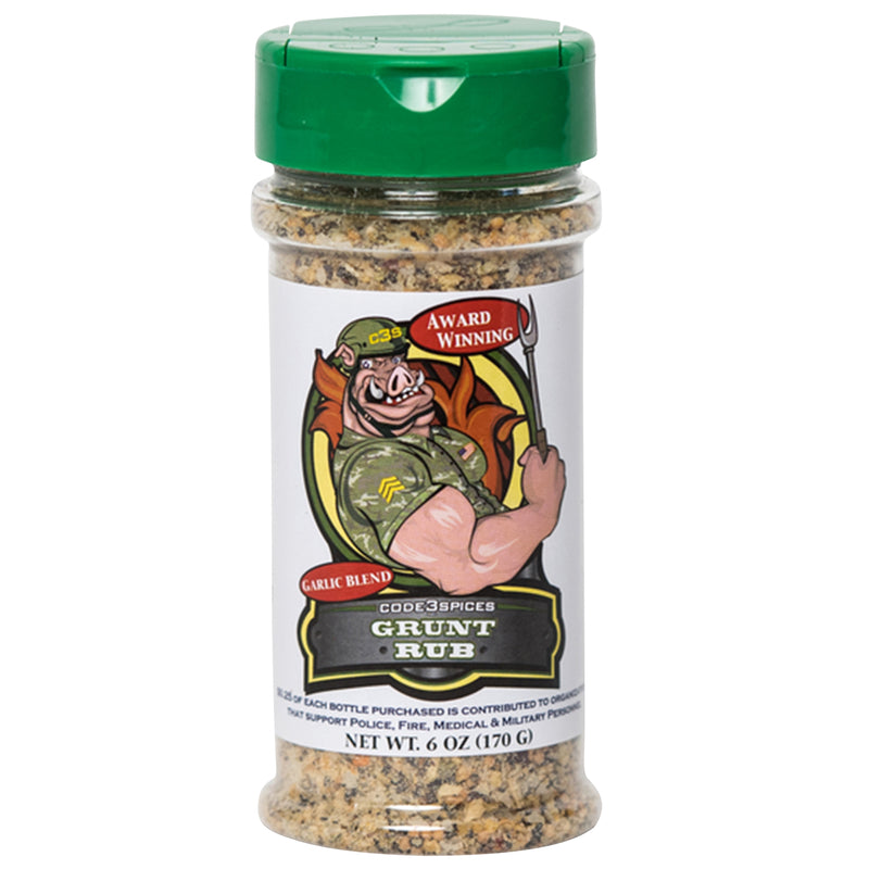 CODE 3 SPICES - Code 3 Spices Grunt Rub Garlic Blend BBQ Seasoning 6 oz