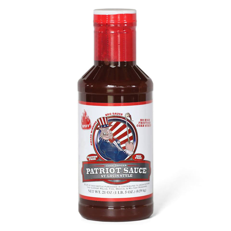 PATRIOT SAUCE - Code 3 Spices Spicy St. Louis Style BBQ Sauce 18 oz