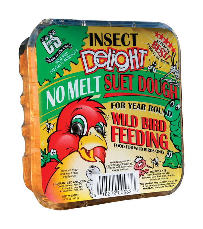 C&S PRODUCTS - C&S Products Insect Delight Assorted Species Beef Suet Wild Bird Food 11.75 oz - Case of 12