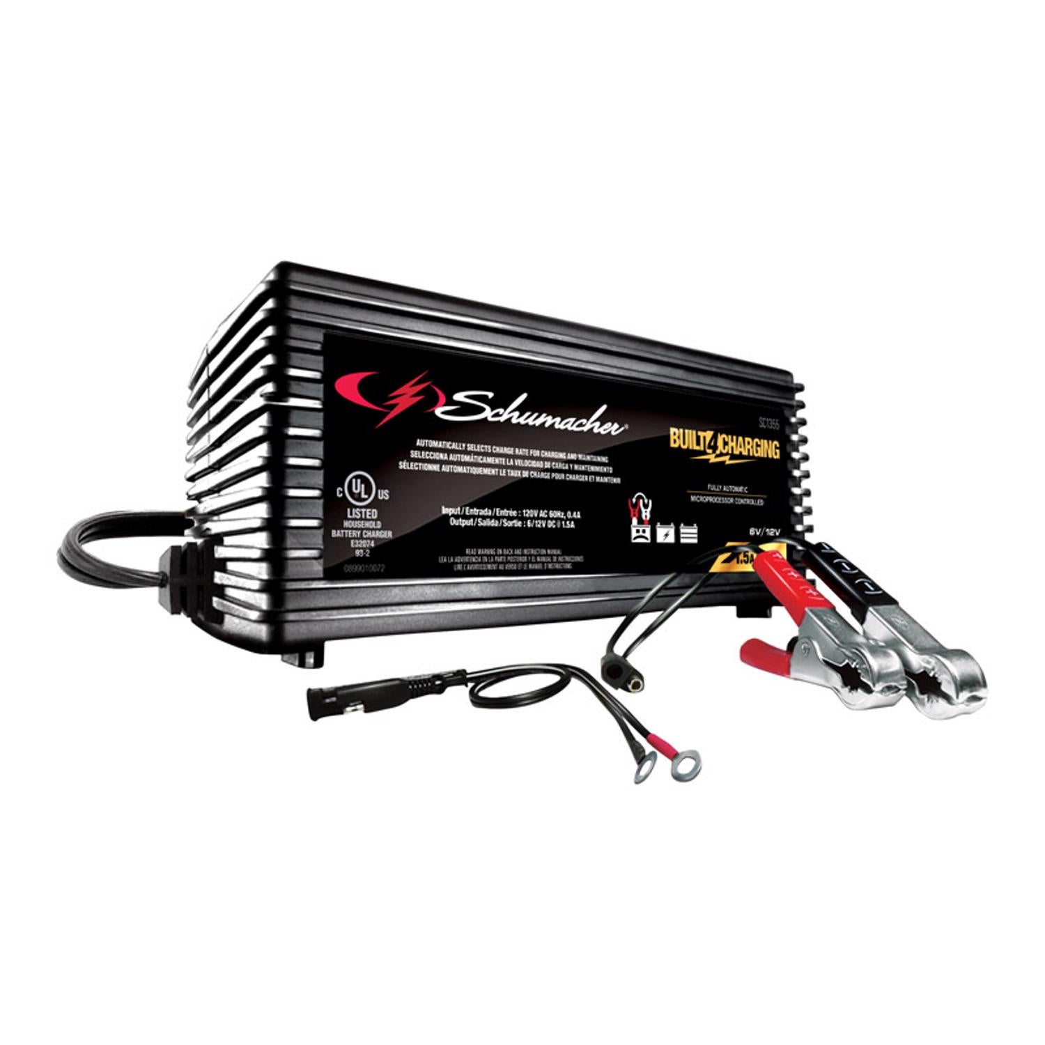 Schumacher Automatic 12 V 1.5 amps Battery Charger/Maintainer - Case of 2