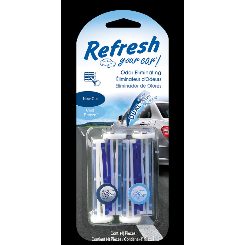 REFRESH YOUR CAR! - Refresh Your Car! New Car /Cool Breeze Scent Car Vent Clip 0.7 oz Solid