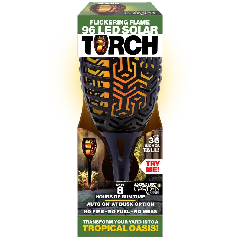 SHAWSHANK LEDZ - Shawshank LEDz Black Ceramic 12-36 in. Round Garden Torch 1 pc