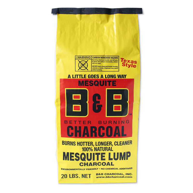 B&B MESQUITE LUMP CHARCOAL - B&B Charcoal All Natural Mesquite Lump Charcoal 20 lb