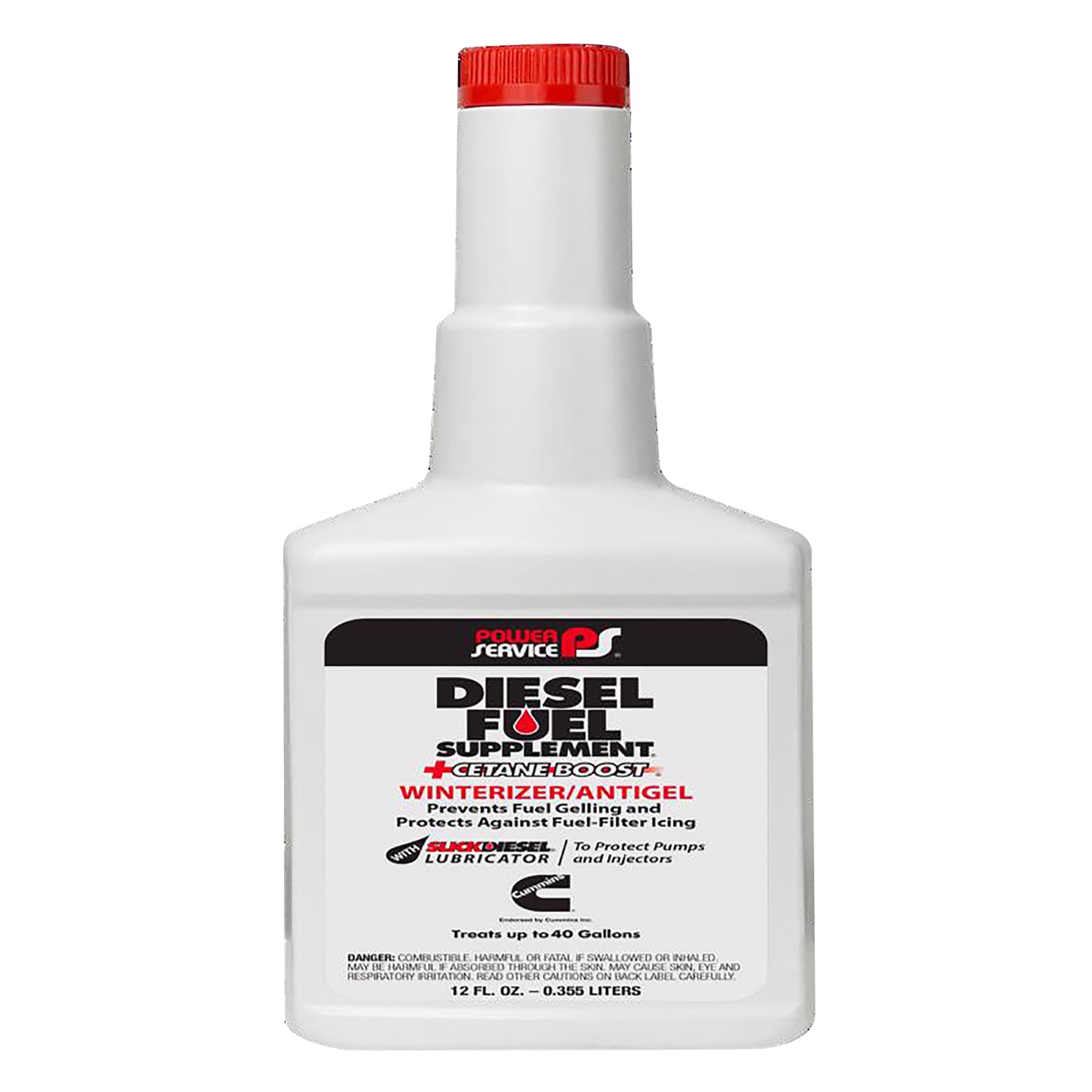 Power Service Diesel Fuel Supplement + Cetane Boost Diesel Fuel Anti-Gel 12 oz - Case of 9