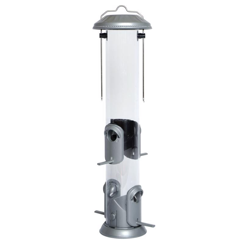 NATURE'S WAY - Nature's Way Deluxe Wild Bird and Finch 1.4 qt Metal/Plastic Easy Clean Tube Bird Feeder 4 ports