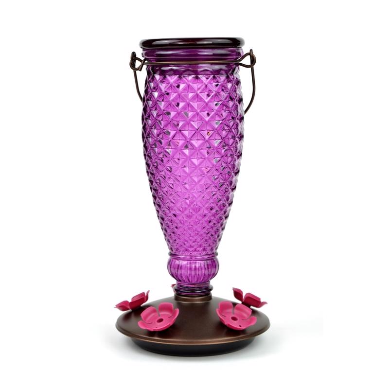 PERKY-PET - Perky-Pet Hummingbird 24 oz Glass/Plastic Diamond Wine Nectar Feeder 5 ports - Case of 2