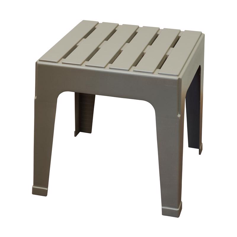 ADAMS MFG - Adams Big Easy Gray Square Resin Stackable Side Table