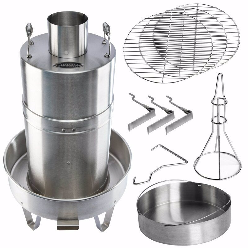 ORION COOKER - Orion Cooker Original Wood Chips Vertical Outdoor Convection Cooker Silver