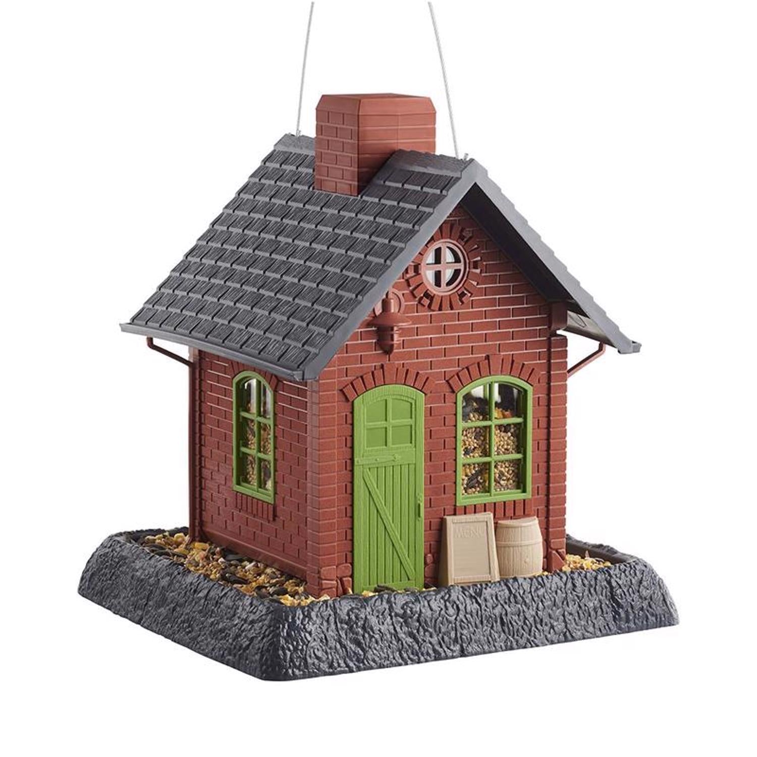 North States Village Wild Bird 5 lb Plastic Old Town Pub Hopper Bird Feeder 4 ports - Case of 2