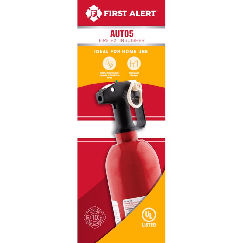 FIRST ALERT - First Alert 2 lb Fire Extinguisher For Auto US DOT Agency Approval - Case of 4