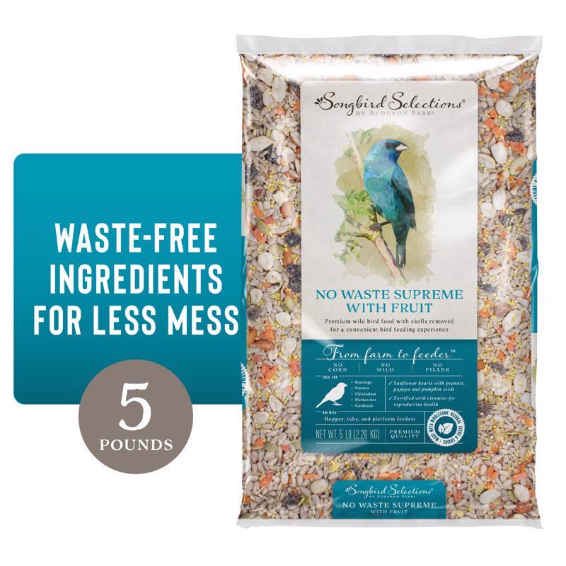 SONGBIRD SELECTIONS - Songbird Selections No Waste Supreme with Fruit Wild Bird Seed Wild Bird Food 5 lb