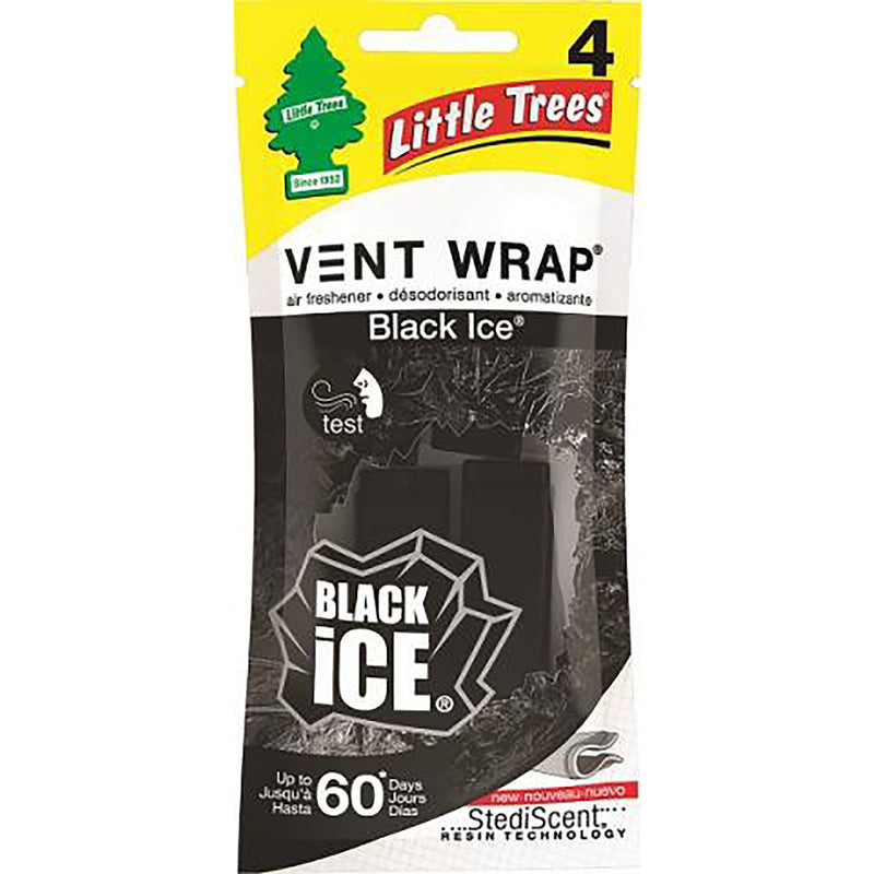 LITTLE TREES - Little Trees Vent Wrap Black Ice Scent Car Air Freshener 4 oz Solid 4 pk - Case of 24