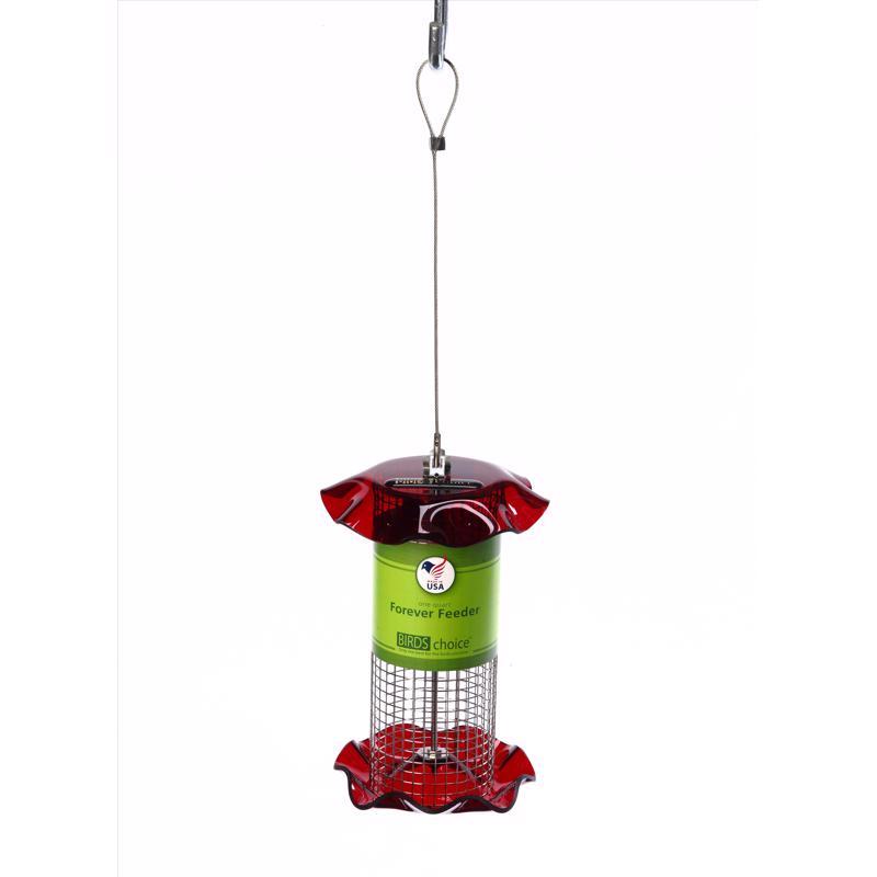 BIRDS CHOICE - Birds Choice Wild Bird 1 qt Acrylic/Stainless Steel Tube, Mesh/Screen Bird Feeder