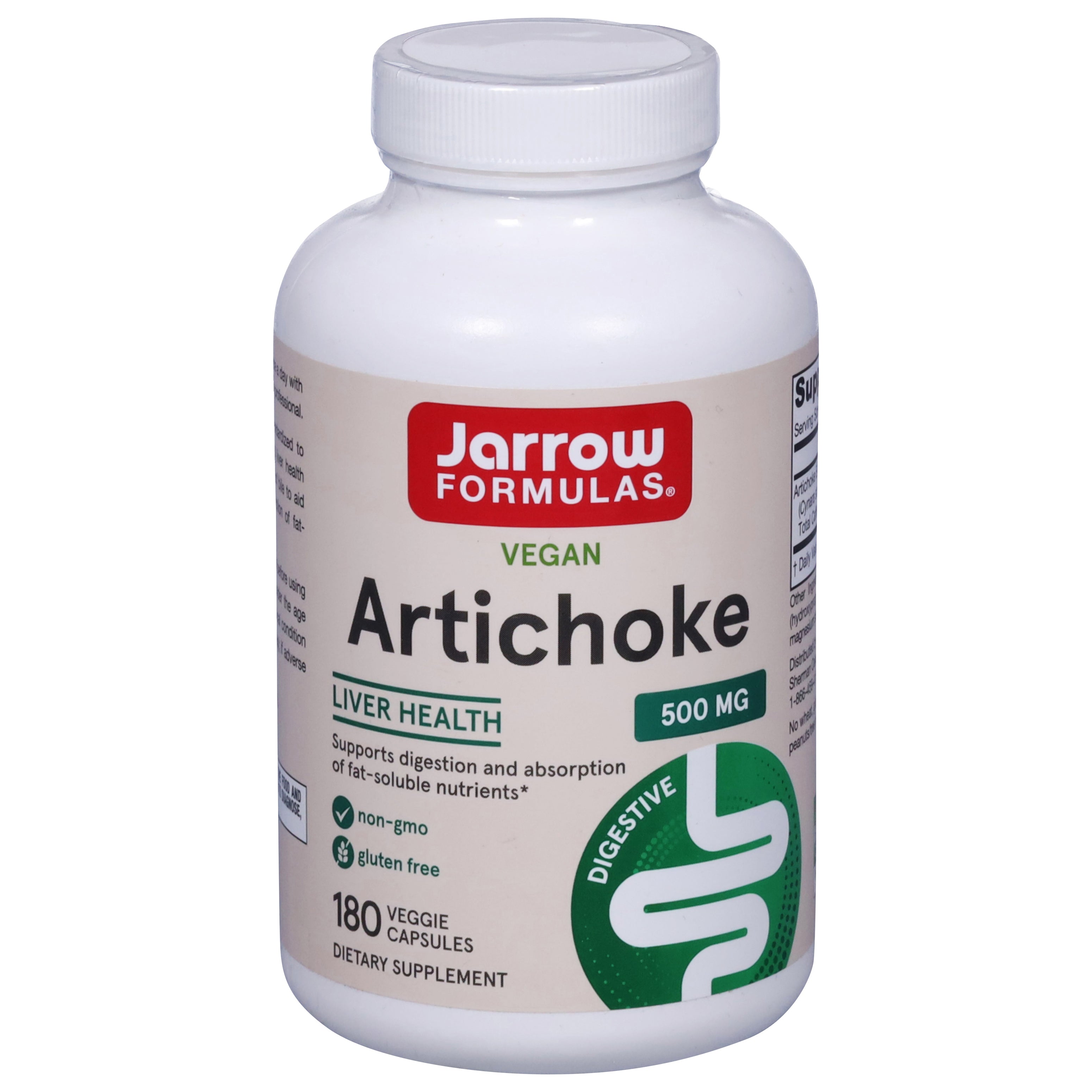 Jarrow Formulas 500 mg Artichoke 180 Veggie Capsules - Case of 1