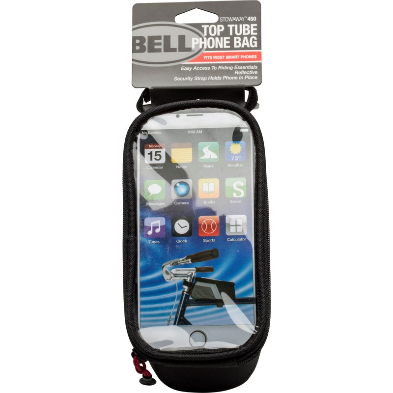 BELL SPORTS - Bell Sports Stowaway Fabric 450 Top Tube Phone Storage Bag Black/Silver - Case of 2