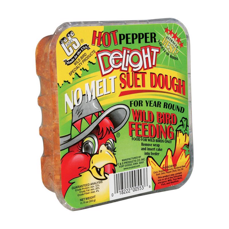 C&S PRODUCTS - C&S Products Hot Pepper Delight Assorted Species Beef Suet Wild Bird Food 11.75 oz - Case of 12