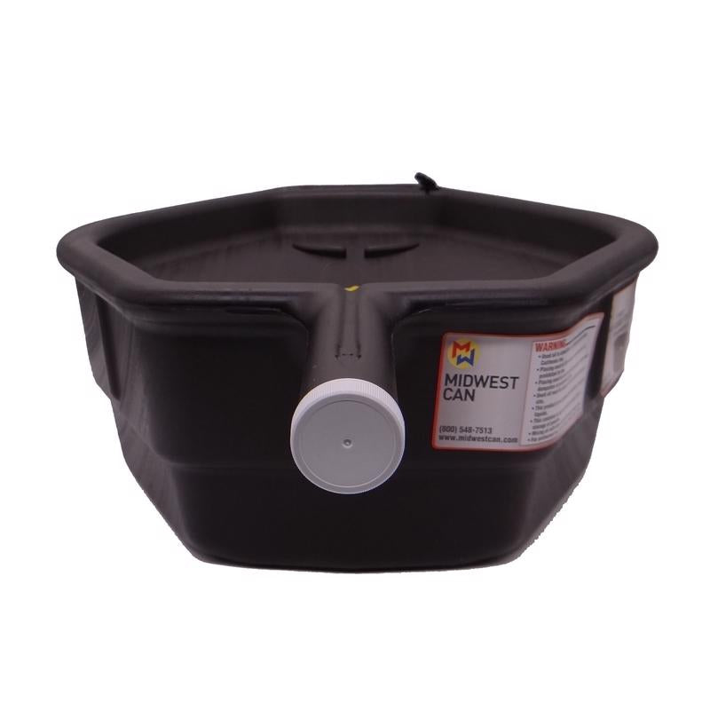 MIDWEST CAN - Midwest Can Black 6.4 in. H Polyethylene 15 qt Drain Pan