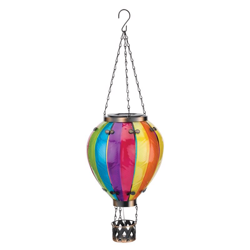 REGAL ART & GIFT - Regal Art & Gift Multicolored Glass/Metal 23.5 in. H Balloon Rainbow Lantern