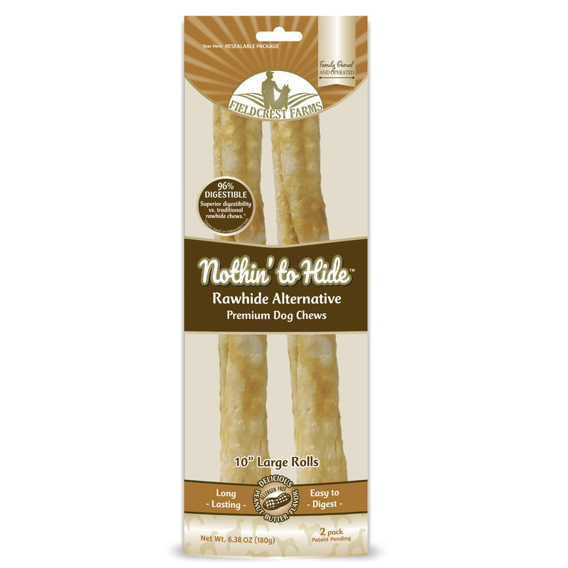 FIELDCREST FARMS - Fieldcrest Farms Nothin' to Hide Peanut Butter Grain Free Chews For Dogs 10 in. 2 pk