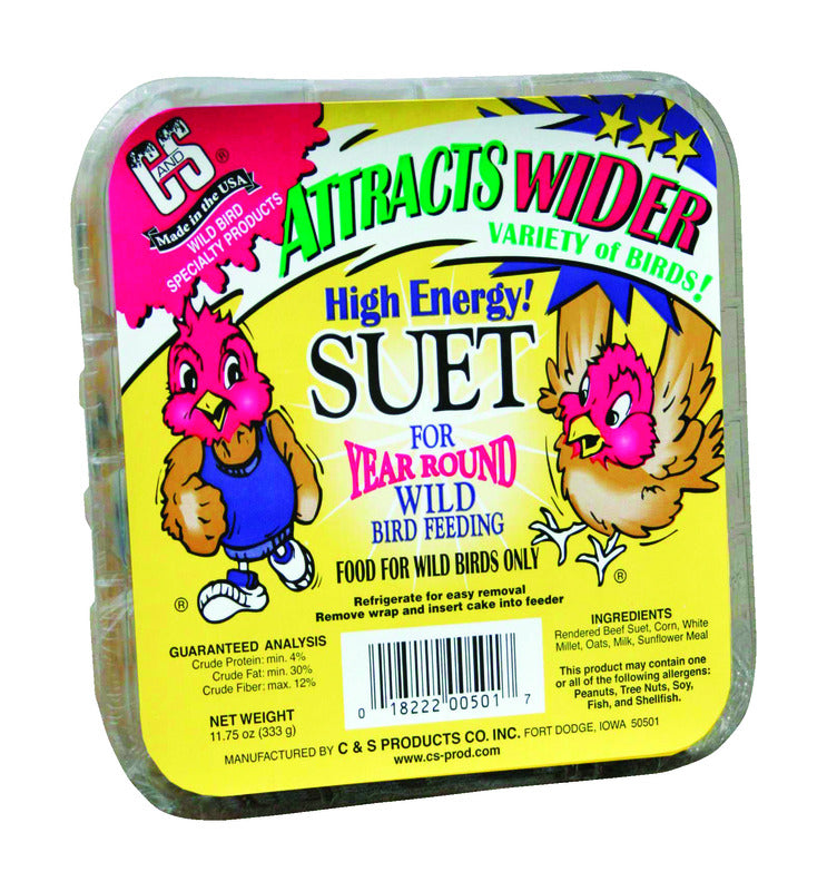 C&S PRODUCTS - C&S Products Assorted Species Beef Suet Wild Bird Food 11.75 oz - Case of 12