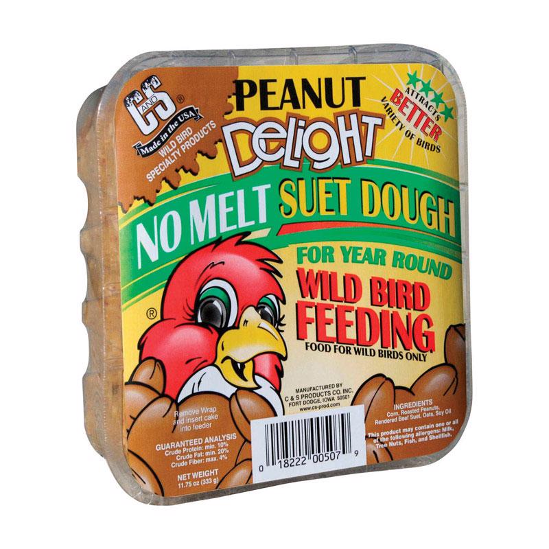 C&S PRODUCTS - C&S Products Peanut Delight Assorted Species Beef Suet Wild Bird Food 11.75 oz - Case of 12