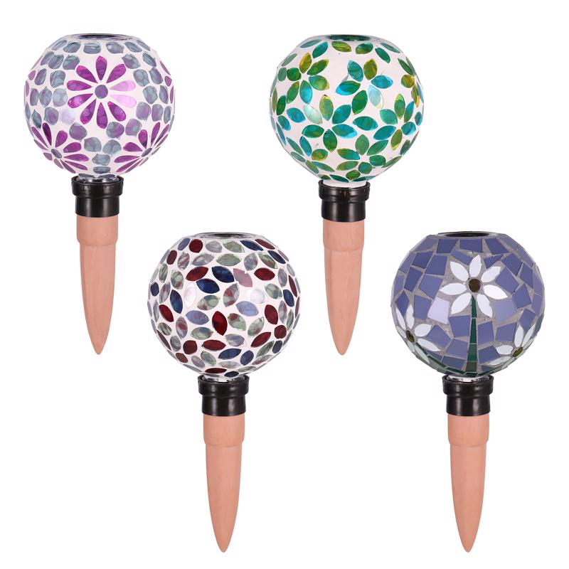 MEADOWCREEK - Meadowcreek Assorted Glass/Iron 9 in. H Mosaic Plant Self-Watering Globe - Case of 12